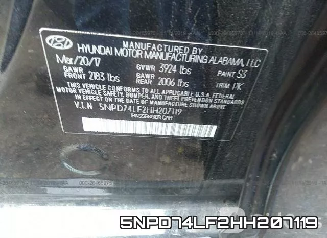5NPD74LF2HH207119 фото 6