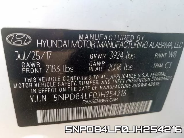 5NPD84LF0JH254216 фото 2