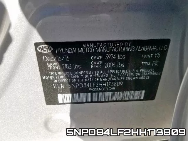 5NPD84LF2HH173809 фото 2