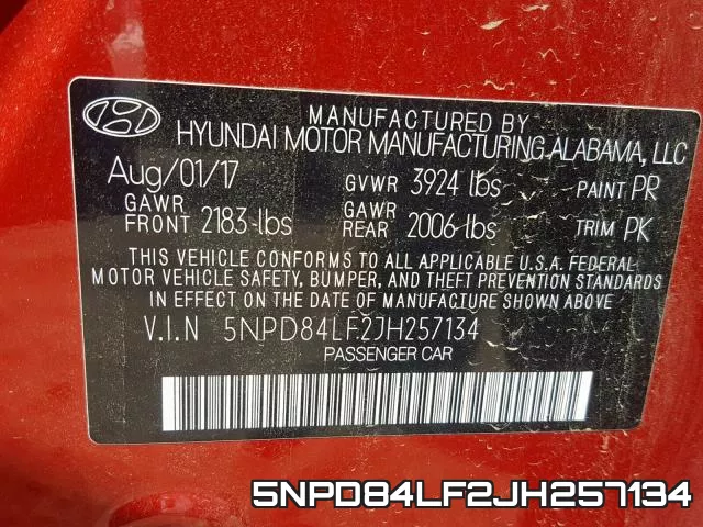 5NPD84LF2JH257134 фото 2