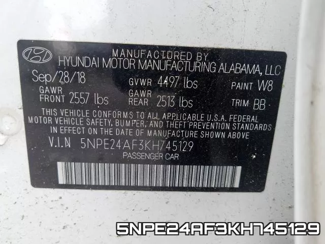 5NPE24AF3KH745129 фото 2