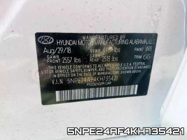 5NPE24AF4KH735421 фото 2