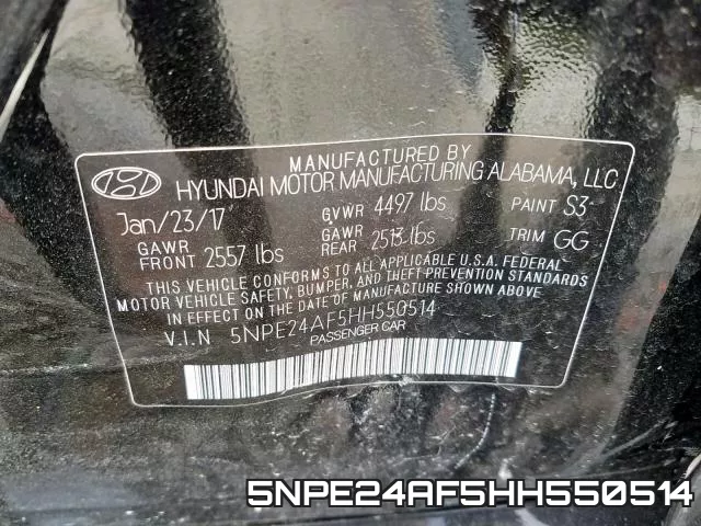5NPE24AF5HH550514 фото 2