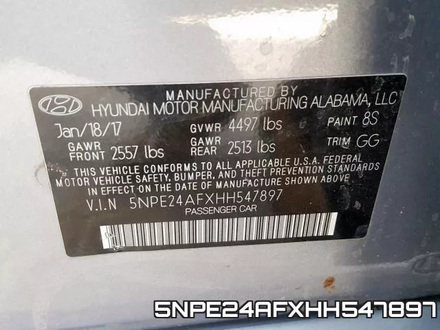 5NPE24AFXHH547897 фото 2