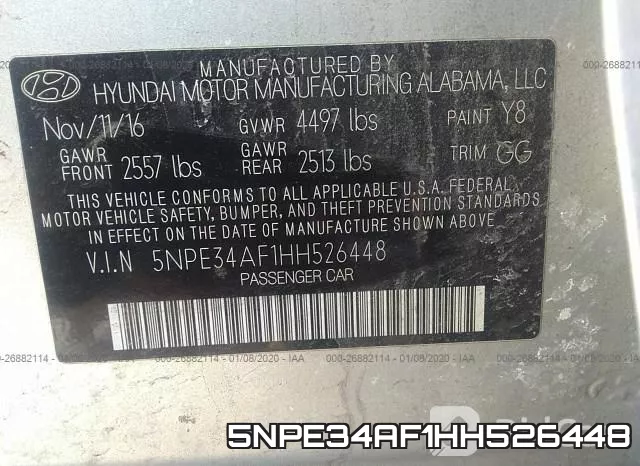 5NPE34AF1HH526448 фото 6