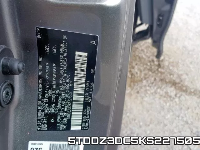 5TDDZ3DC5KS227505 фото 2