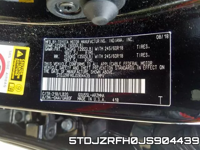 5TDJZRFH0JS904439 фото 2