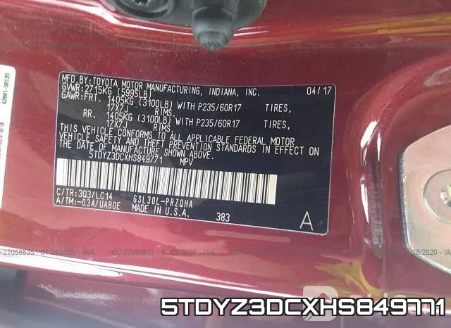 5TDYZ3DCXHS849771 фото 9
