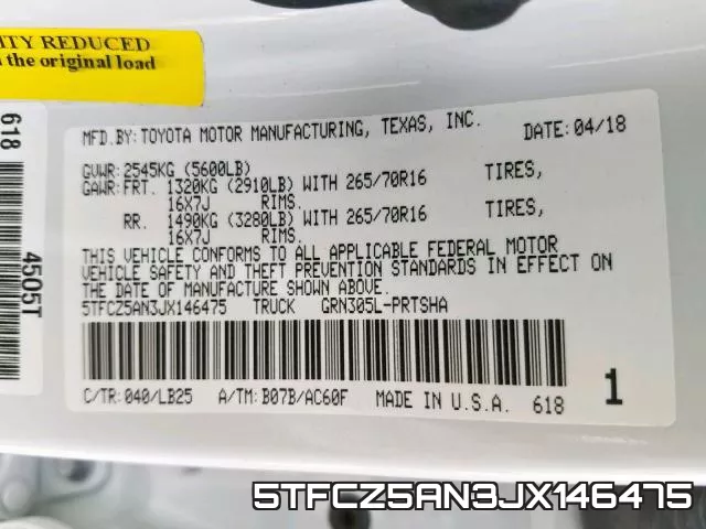 5TFCZ5AN3JX146475 фото 2