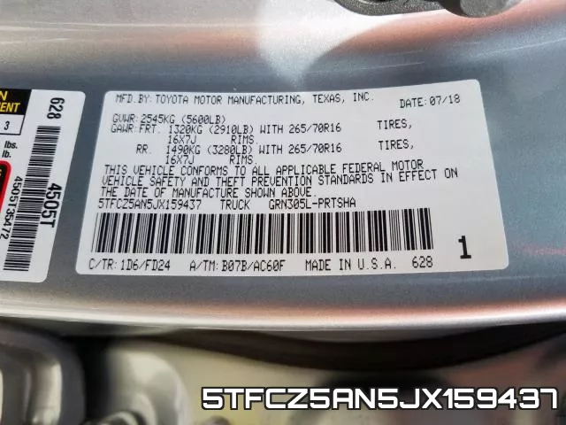 5TFCZ5AN5JX159437 фото 2