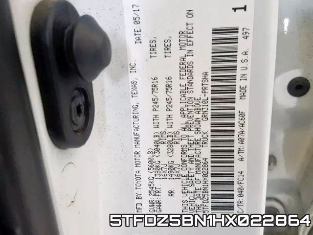 5TFDZ5BN1HX022864 фото 2