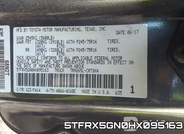5TFRX5GN0HX095163 фото 9
