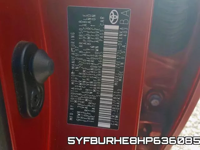 5YFBURHE8HP636085 фото 2