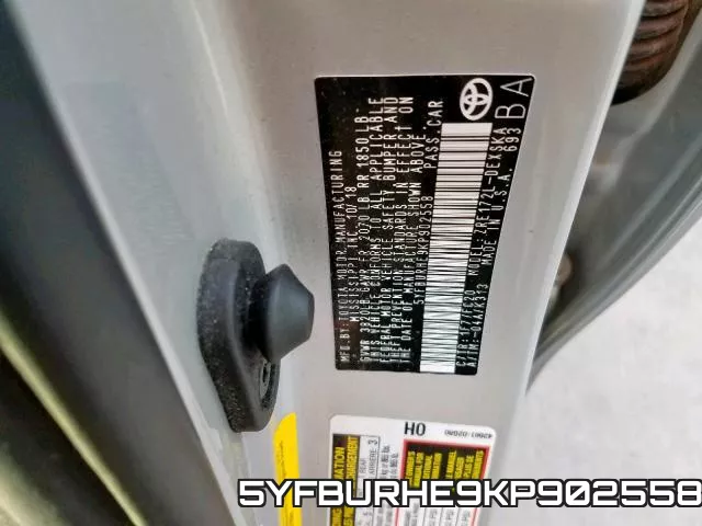 5YFBURHE9KP902558 фото 2