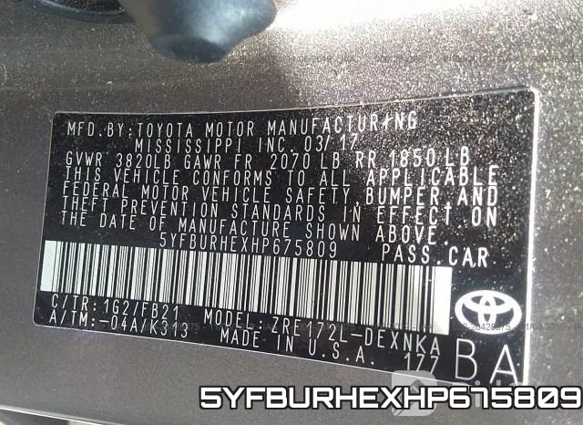5YFBURHEXHP675809 фото 9