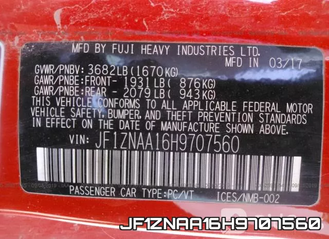 JF1ZNAA16H9707560 фото 9