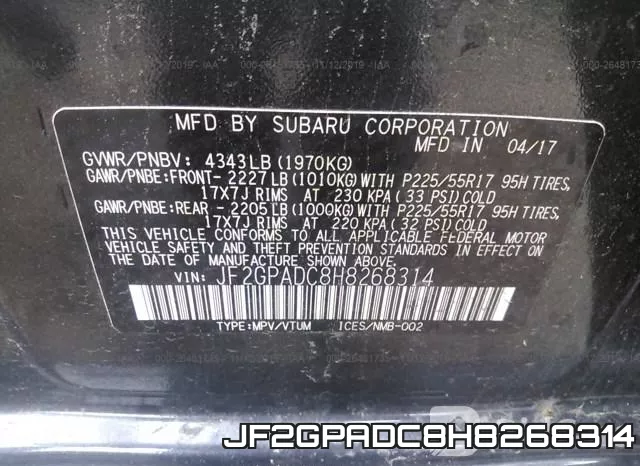 JF2GPADC8H8268314 фото 7