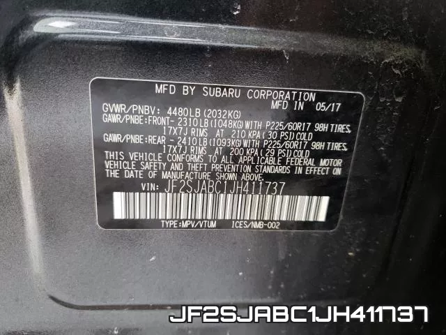 JF2SJABC1JH411737 фото 2