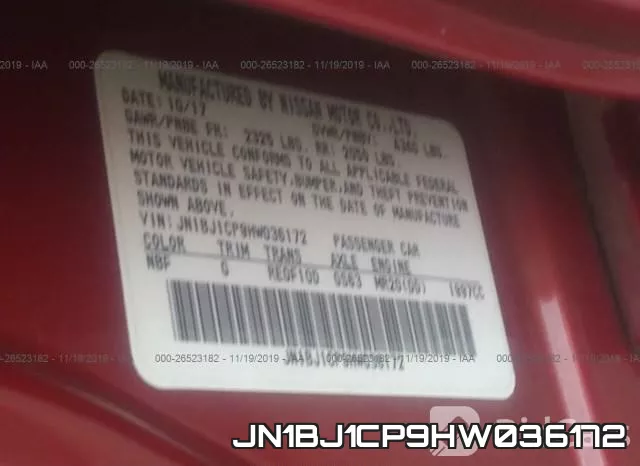 JN1BJ1CP9HW036172 фото 9