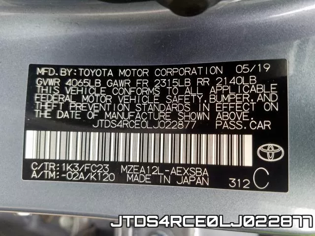 JTDS4RCE0LJ022877 фото 2