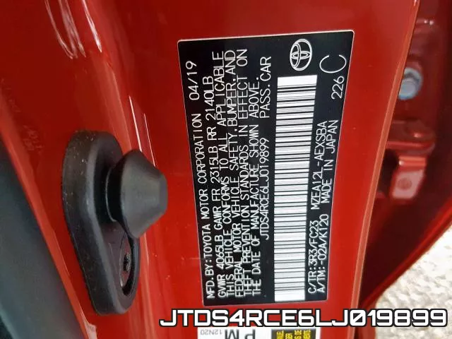 JTDS4RCE6LJ019899 фото 2