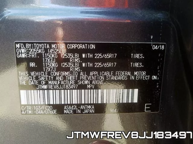 JTMWFREV8JJ183497 фото 2