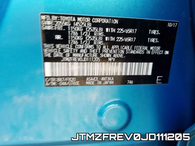 JTMZFREV0JD111205 фото 2