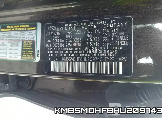 KM8SMDHF8HU209743 фото 7