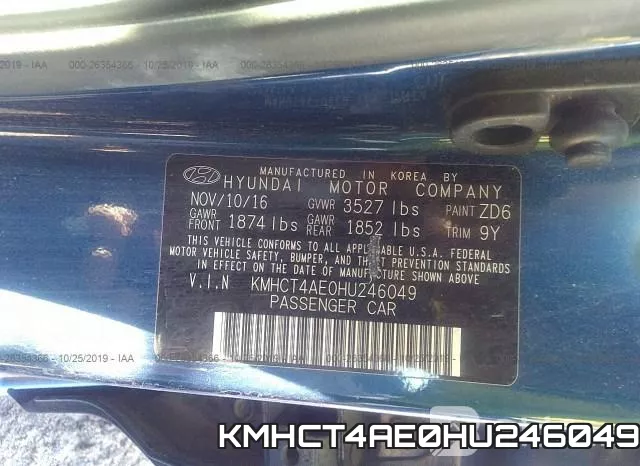 KMHCT4AE0HU246049 фото 9