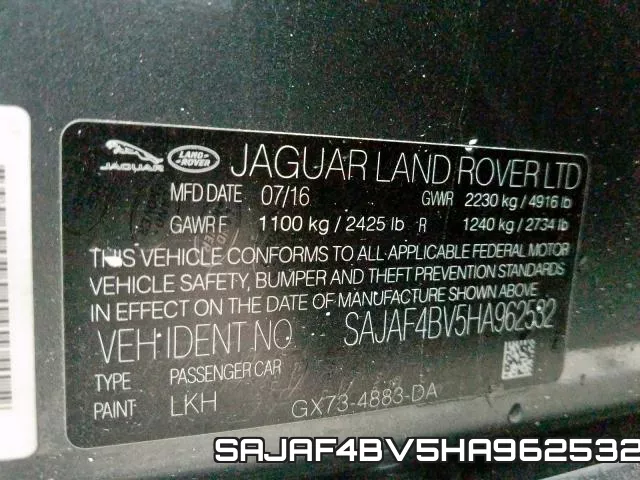 SAJAF4BV5HA962532 фото 2