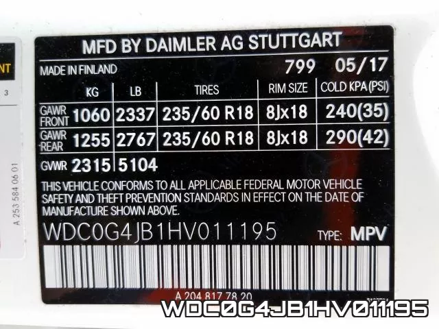 WDC0G4JB1HV011195 фото 2