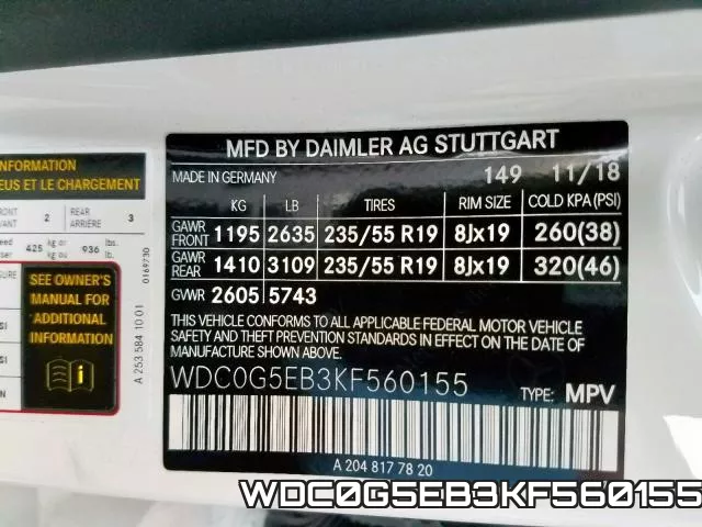 WDC0G5EB3KF560155 фото 2