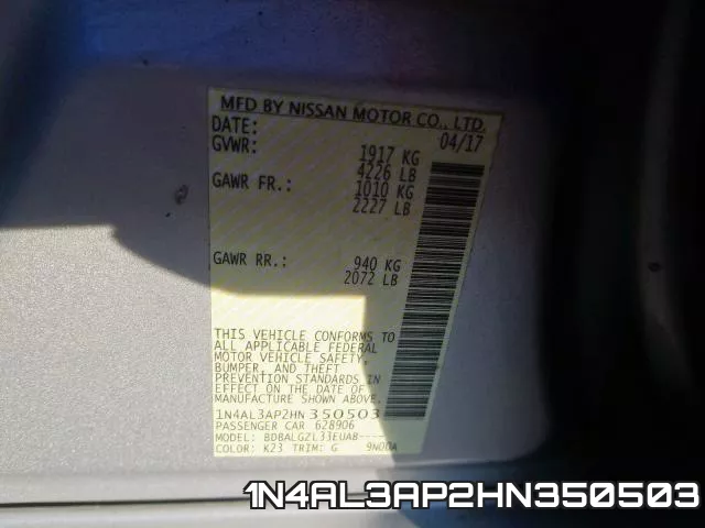 1N4AL3AP2HN350503 фото 2