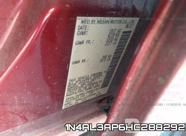 1N4AL3AP6HC288292 фото 7