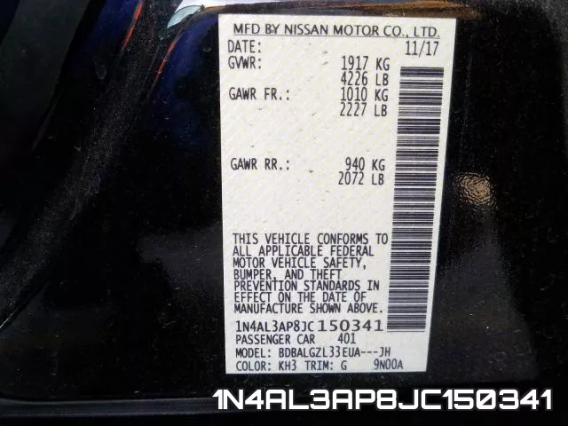1N4AL3AP8JC150341 фото 2