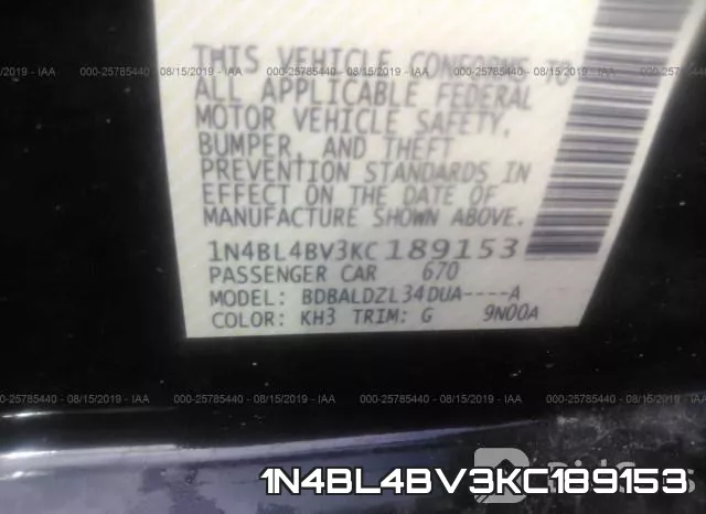 1N4BL4BV3KC189153 фото 8