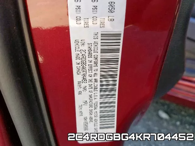 2C4RDGBG4KR704452 фото 2