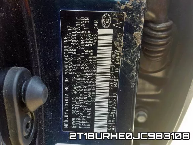2T1BURHE0JC983108 фото 2