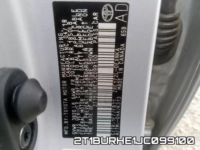 2T1BURHE1JC099100 фото 2
