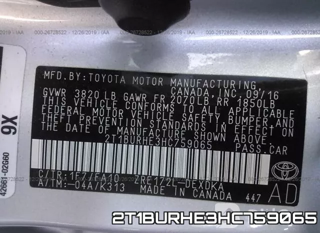 2T1BURHE3HC759065 фото 7