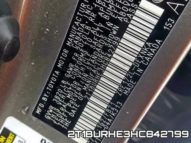 2T1BURHE3HC842799 фото 2