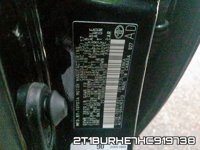 2T1BURHE7HC919738 фото 2