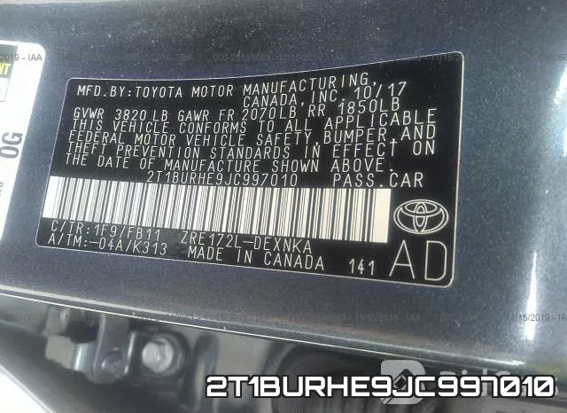 2T1BURHE9JC997010 фото 10