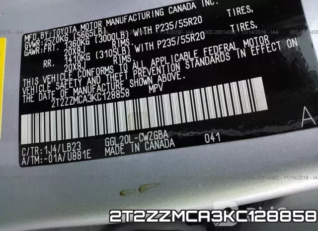 2T2ZZMCA3KC128858 фото 6