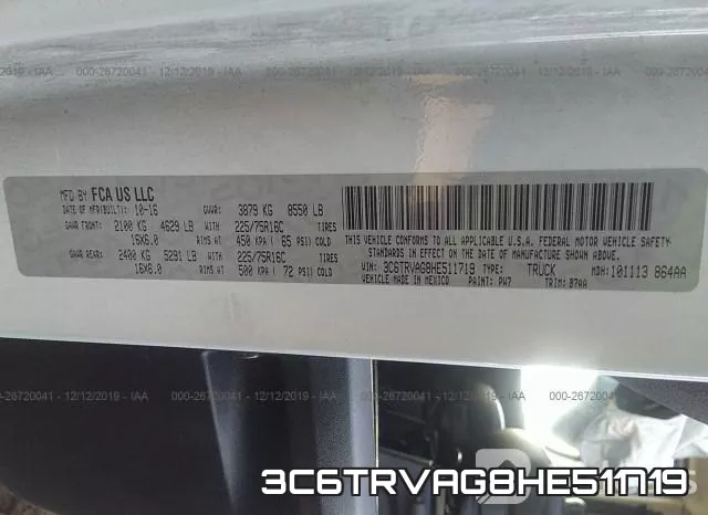 3C6TRVAG8HE511719 фото 8