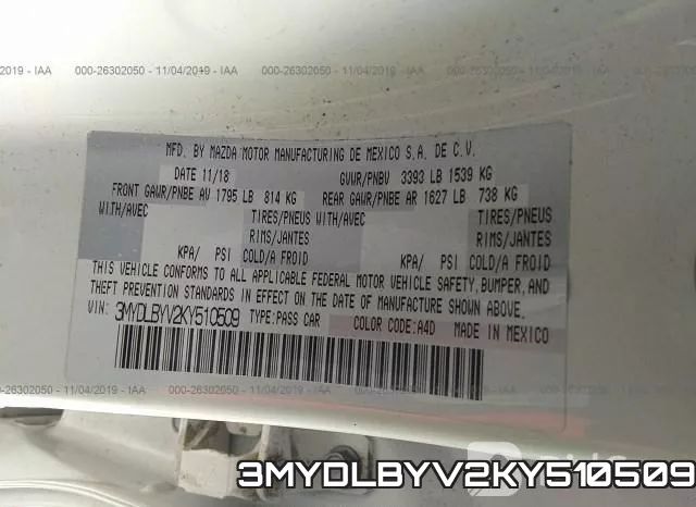 3MYDLBYV2KY510509 фото 9
