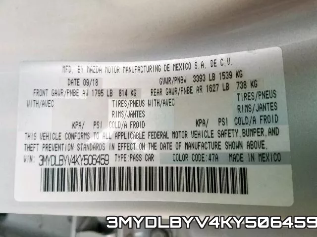 3MYDLBYV4KY506459 фото 2