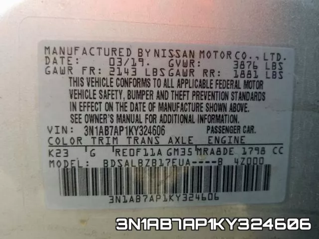 3N1AB7AP1KY324606 фото 2