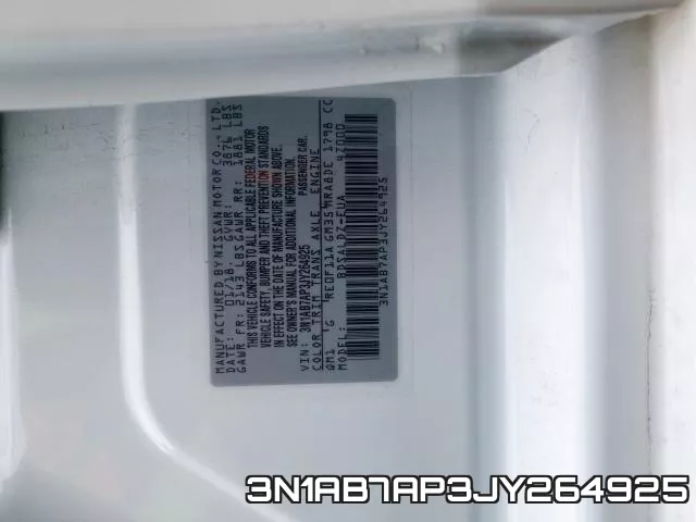 3N1AB7AP3JY264925 фото 2