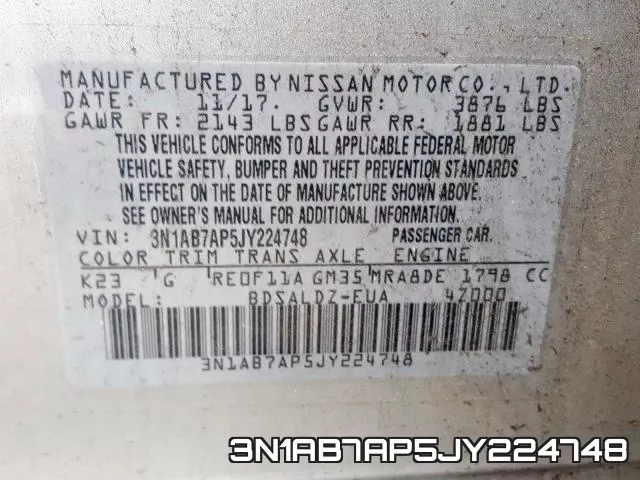 3N1AB7AP5JY224748 фото 2